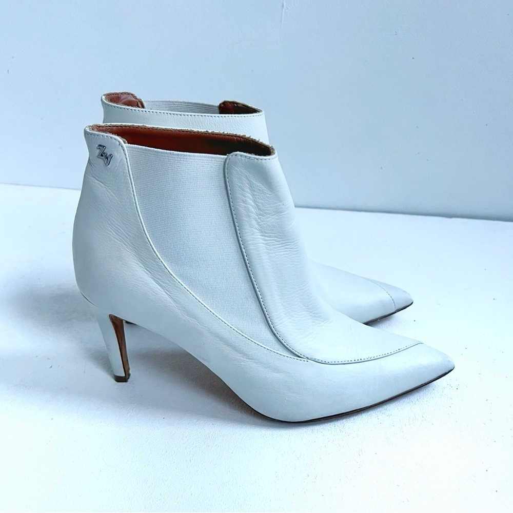 Zadig et Voltaire | White Leather Ankle Boots